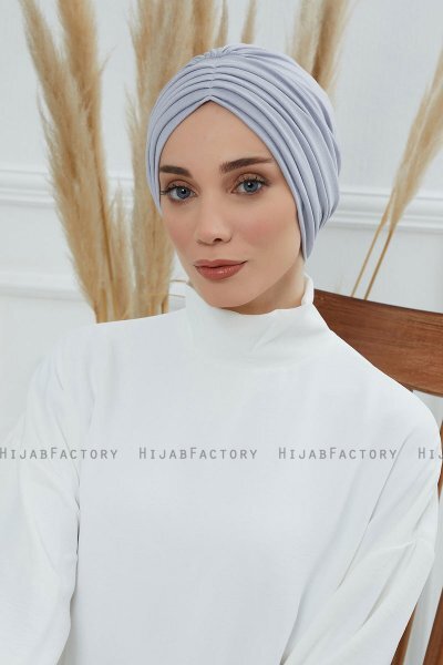 Wilma - Hellgrau Baumwolle Turban