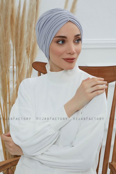 Wilma - Hellgrau Baumwolle Turban