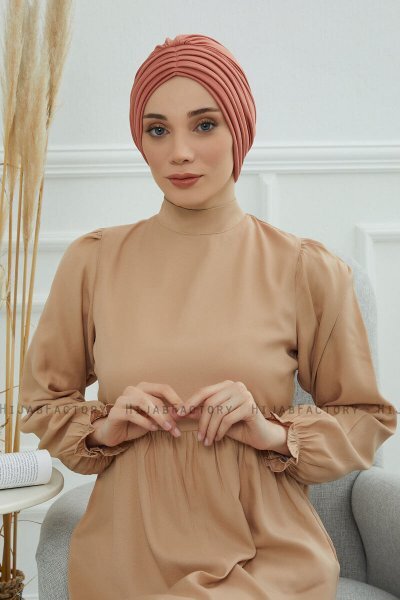 Wilma - Lachsfarbe Baumwolle Turban