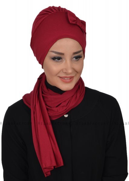Bianca - Bordeaux Baumwolle Turban