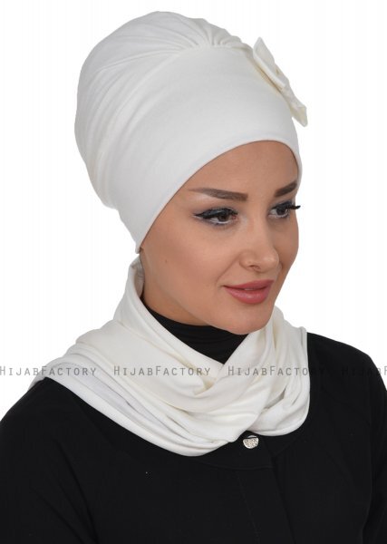 Bianca - Creme Baumwolle Turban