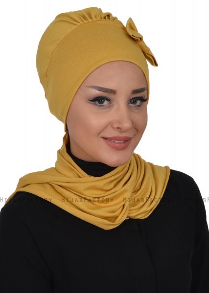 Bianca - Senf Baumwolle Turban