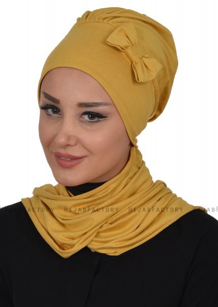 Bianca - Senf Baumwolle Turban