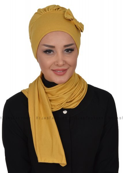 Bianca - Senf Baumwolle Turban
