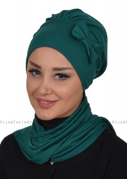 Bianca - Dunkelgrün Baumwolle Turban