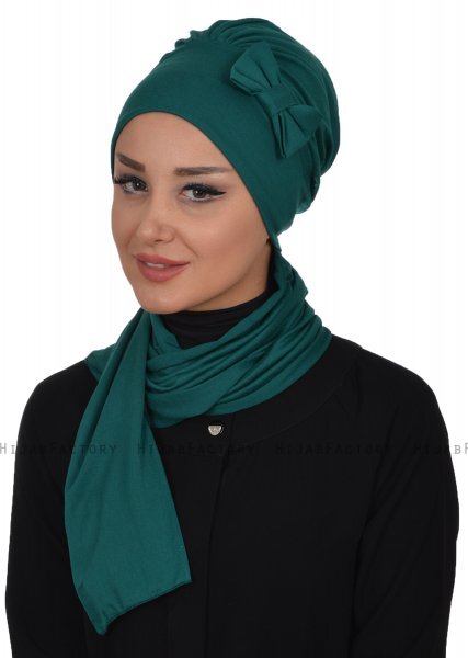 Bianca - Dunkelgrün Baumwolle Turban