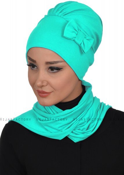 Bianca - Türkis Baumwolle Turban