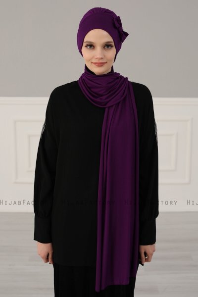 Bianca - Lila Baumwolle Turban