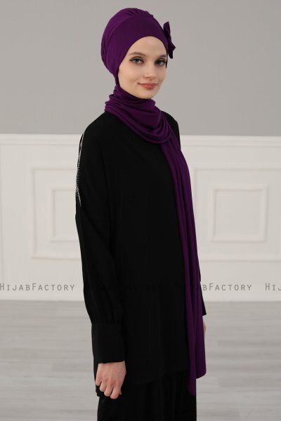 Bianca - Lila Baumwolle Turban