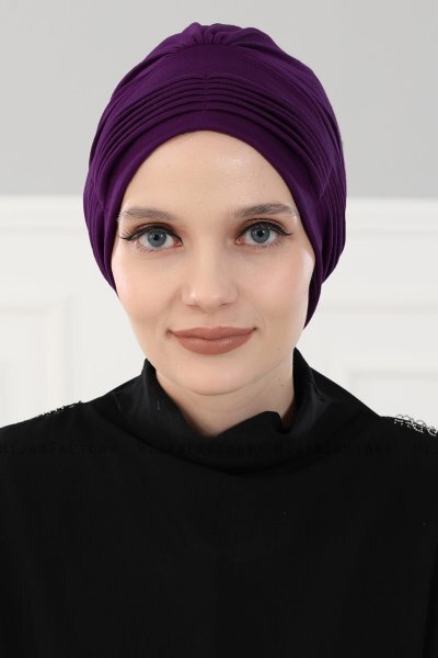 Linda - Lila Baumwolle Turban - Ayse Turban