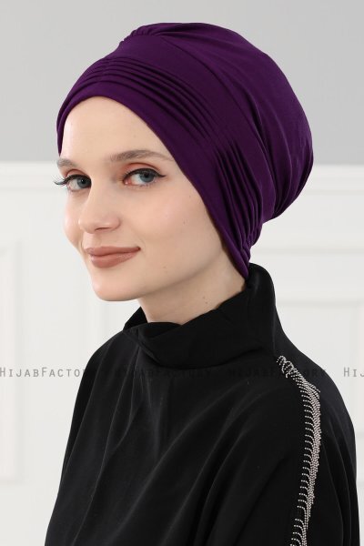Linda - Lila Baumwolle Turban - Ayse Turban