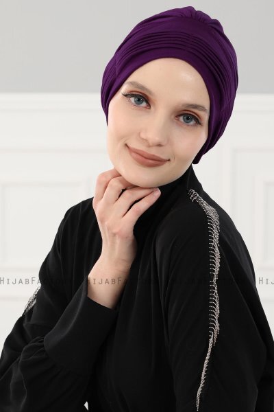 Linda - Lila Baumwolle Turban - Ayse Turban