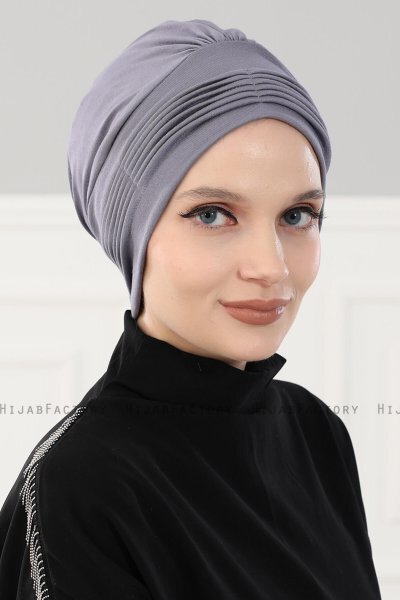 Linda - Grau Baumwolle Turban - Ayse Turban