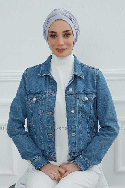 Linda - Hellgrau Baumwolle Turban