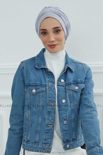 Linda - Hellgrau Baumwolle Turban