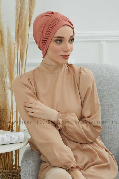 Linda - Lachsfarbe Baumwolle Turban