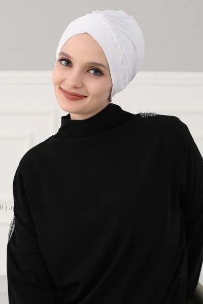Molly - Creme Spitze Baumwolle Turban