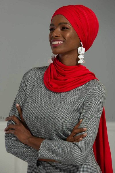 Rebecca - Rot Baumwolle Turban - Ayse Turban