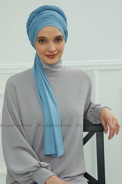 Rebecca - Sky Blue Baumwolle Turban