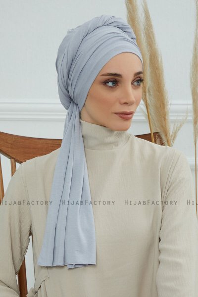 Rebecca - Hellgrau Baumwolle Turban