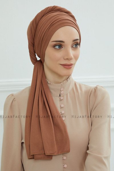 Rebecca - Caramel Baumwolle Turban