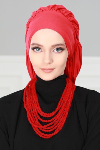 Isabella - Rot Baumwolle Turban - Ayse Turban