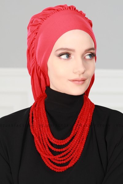 Isabella - Rot Baumwolle Turban - Ayse Turban