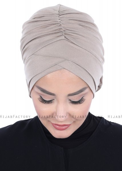 Elisabeth - Taupe Baumwolle Turban