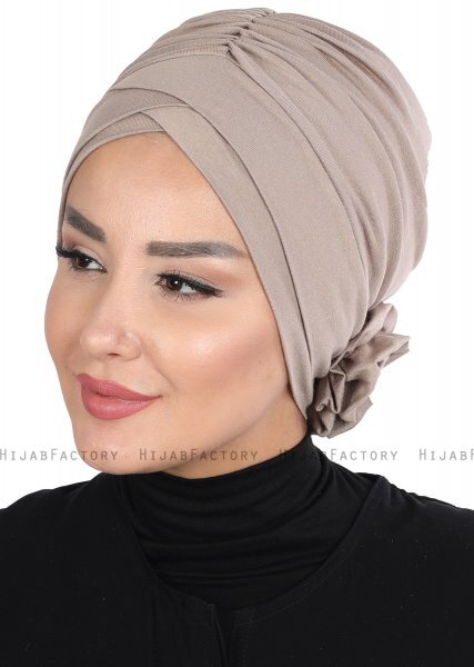 Elisabeth - Taupe Baumwolle Turban