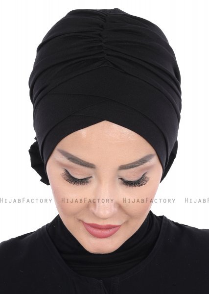 Elisabeth - Schwarz Baumwolle Turban