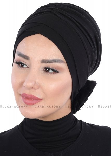 Elisabeth - Schwarz Baumwolle Turban