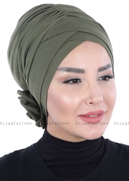 Elisabeth - Khaki Baumwolle Turban