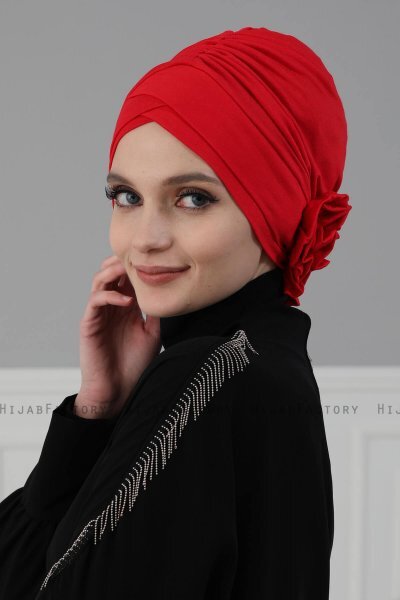 Elisabeth - Rot Baumwolle Turban