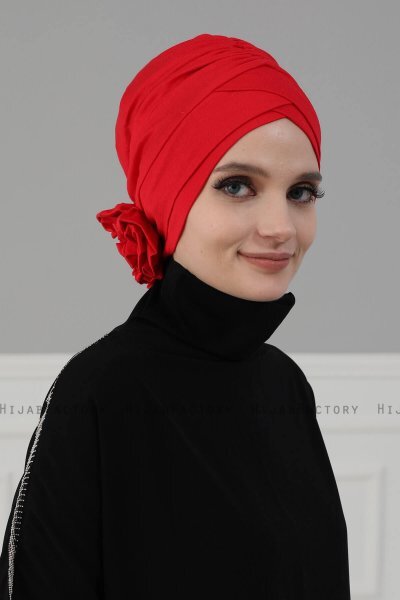 Elisabeth - Rot Baumwolle Turban