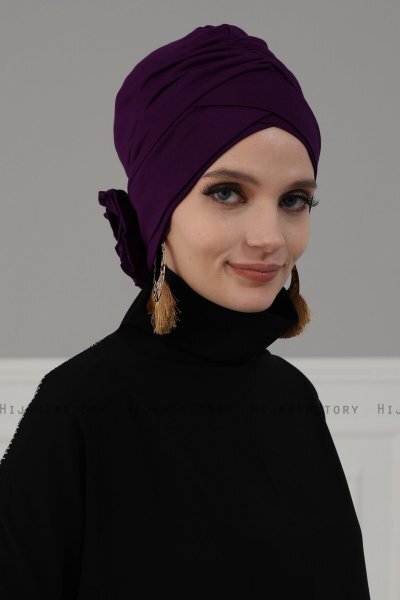 Elisabeth - Lila Baumwolle Turban