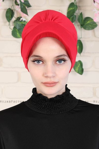 Sandra - Rot Baumwolle Turban - Ayse Turban