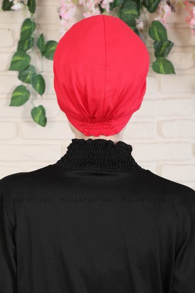 Sandra - Rot Baumwolle Turban - Ayse Turban