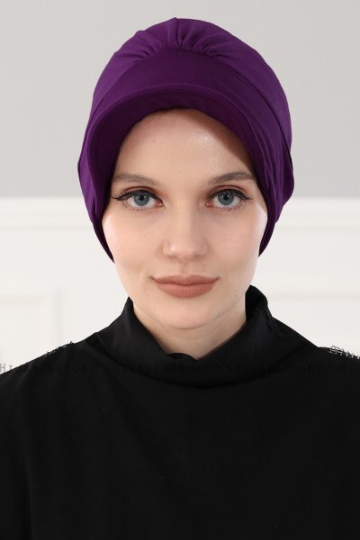 Sandra - Lila Baumwolle Turban - Ayse Turban