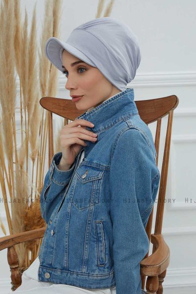 Sandra - Hellgrau Baumwolle Turban