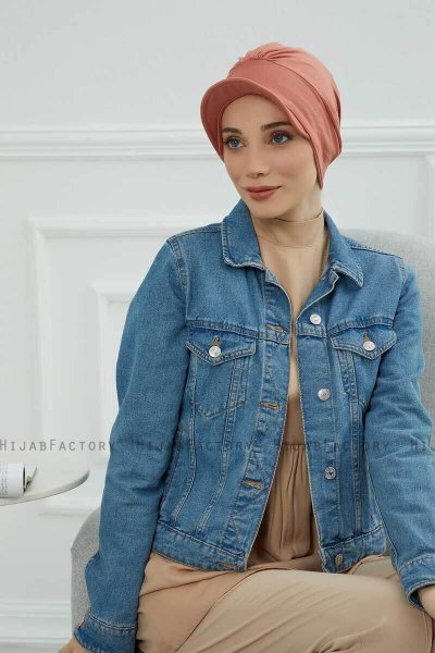 Sandra - Lachsfarbe Baumwolle Turban