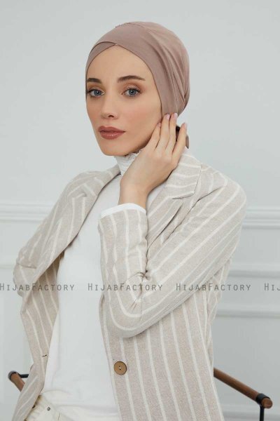 Ellie - Taupe Baumwolle Turban