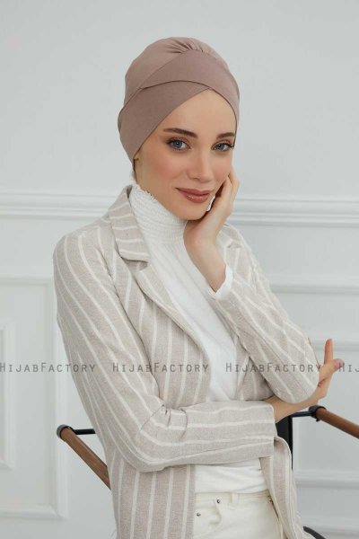 Ellie - Taupe Baumwolle Turban