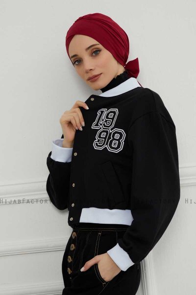 Ellie - Bordeaux Baumwolle Turban