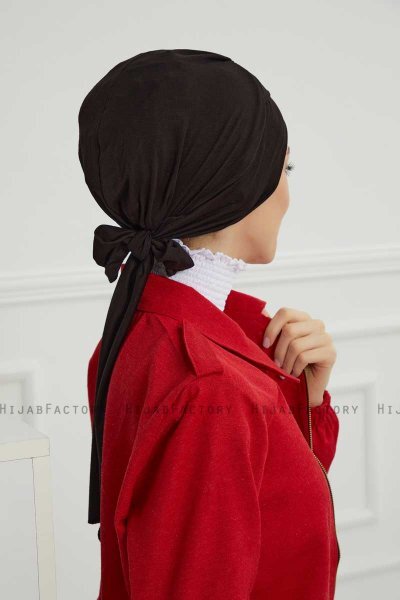 Ellie - Schwarz Baumwolle Turban