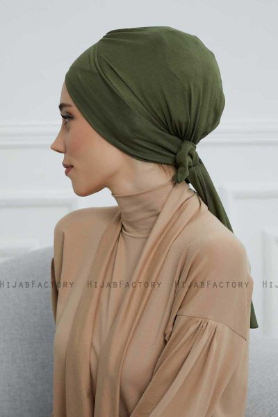 Ellie - Khaki Baumwolle Turban