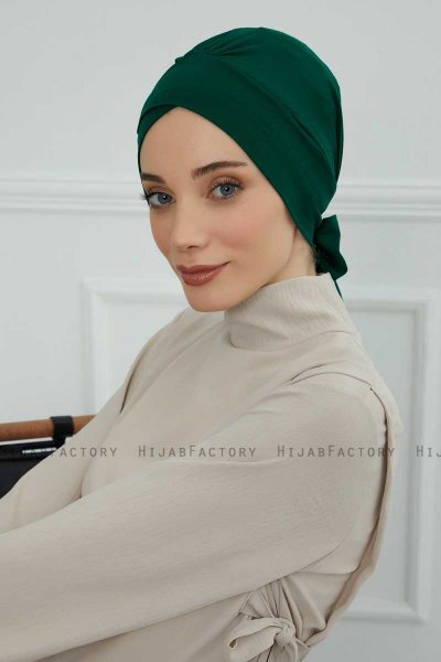 Ellie - Dunkelgrün Baumwolle Turban