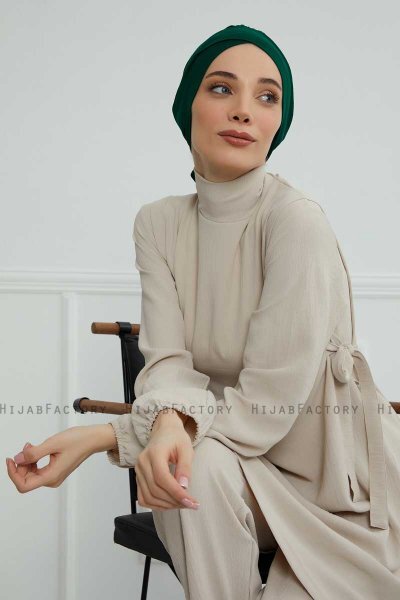 Ellie - Dunkelgrün Baumwolle Turban
