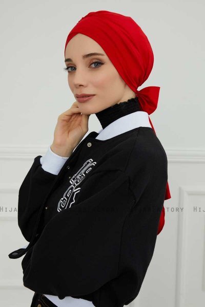 Ellie - Rot Baumwolle Turban