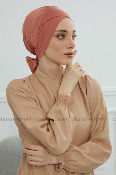 Ellie - Lachsfarbe Baumwolle Turban
