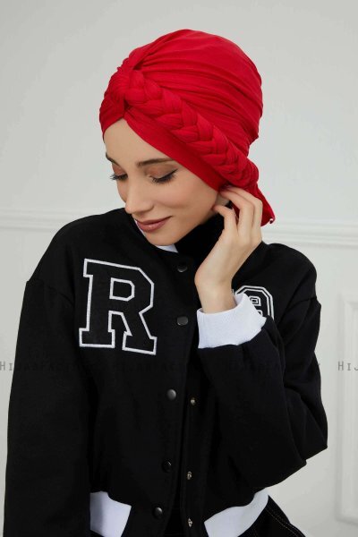 Theresa - Rot Baumwolle Turban - Ayse Turban